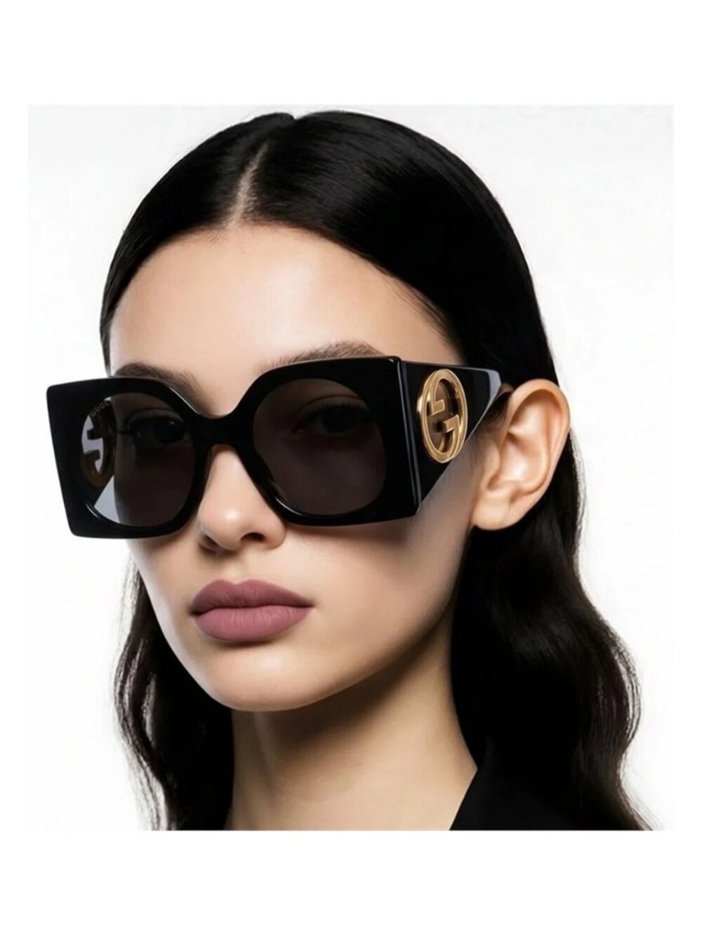 New Authentic Gucci GG1254S Blondie Logo Oversized Sunglasses